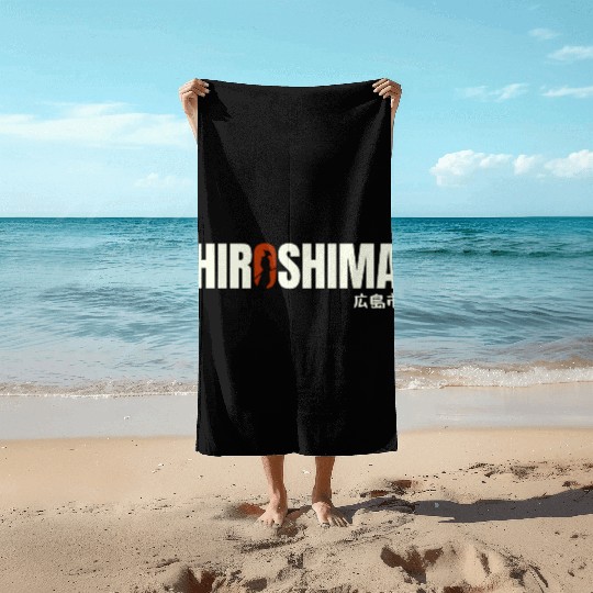 Hiroshima Typography Beach Towels - Urban Statement