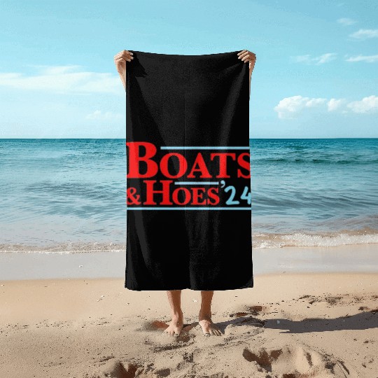 Boats & Hoes 24 Vintage Logo For Your Step Brother Beach Towels