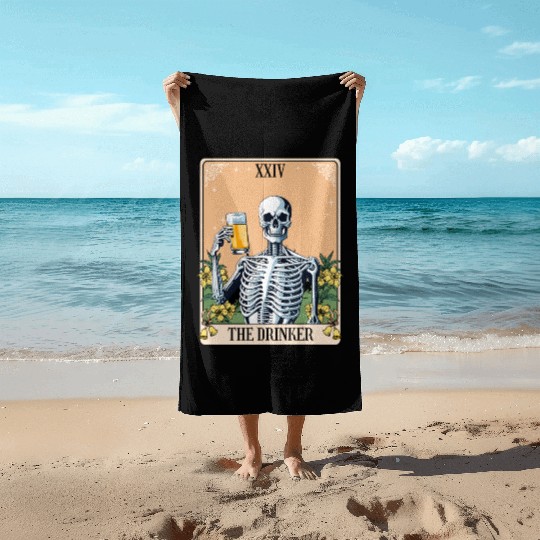 Funny Tarot Card Craft Beer Alcohol Beach Towels