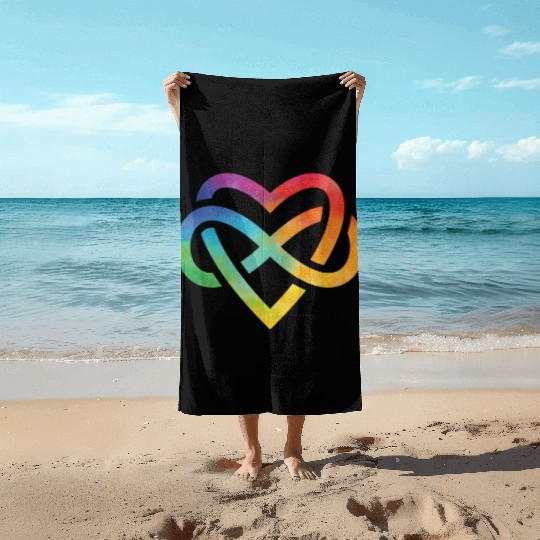 Forever Loved Rainbow Pride Infinite Symbol Beach Towels
