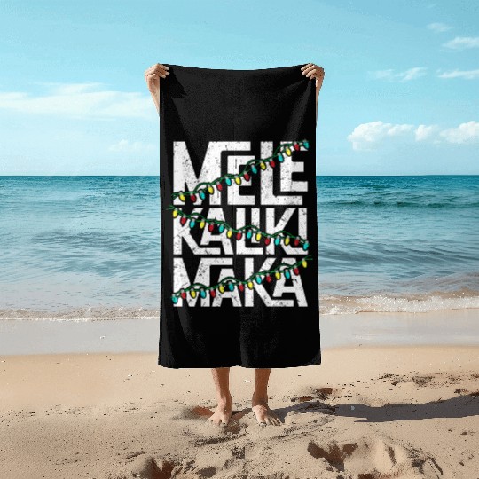 Mele Kalikimaka Hawaiian Christmas Holidays Themed Beach Towels