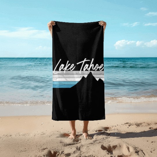 Lake Tahoe Nevada California Mountain Skiing Py Beach Towels