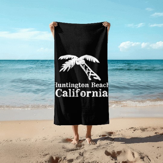 Huntington Beach California Palm Tree Souvenirs Beach Towels