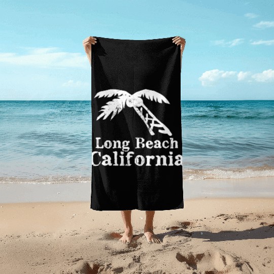 Long Beach California Palm Tree Souvenirs Gifts Beach Towels