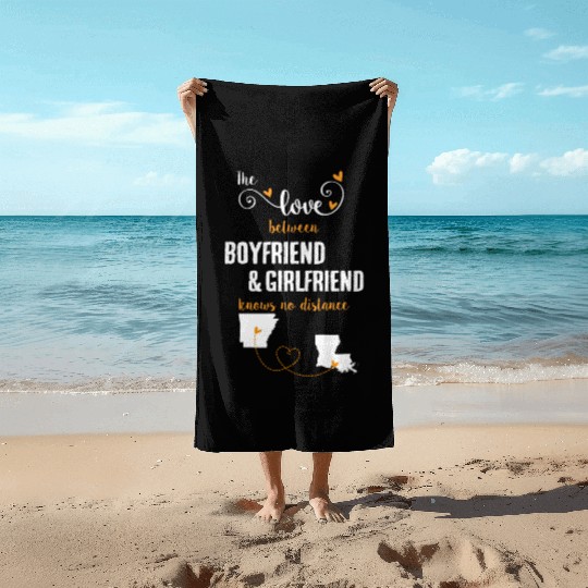 Love Between BF And GF Arkansas To Louisiana Gift Beach Towels