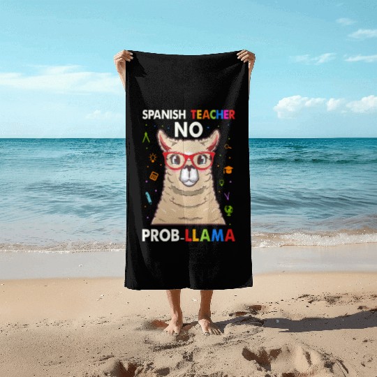 Spanish Teacher No Pro llama Beach Towels