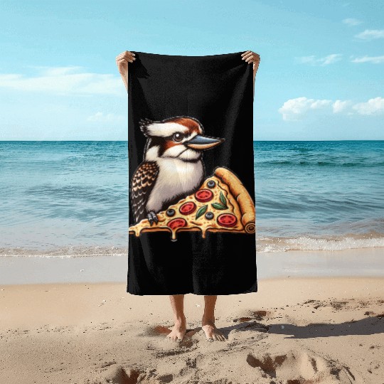 Kookaburra is enjoying a delicious pizza Beach Towels