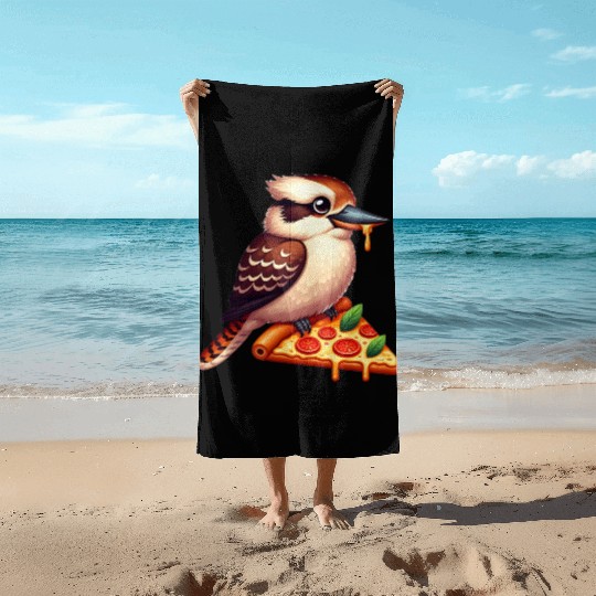 Kookaburra is enjoying a delicious pizza Beach Towels