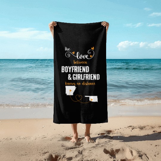 Love Between BF And GF Arkansas To Oklahoma Gift Beach Towels