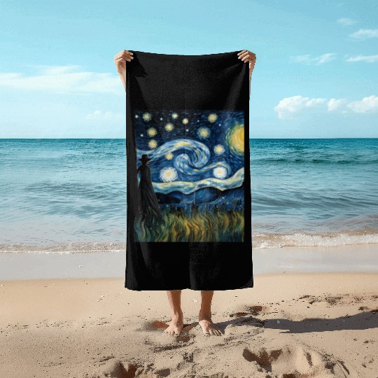 Gardener's Starry Night Beach Towels Van Gogh Inspired