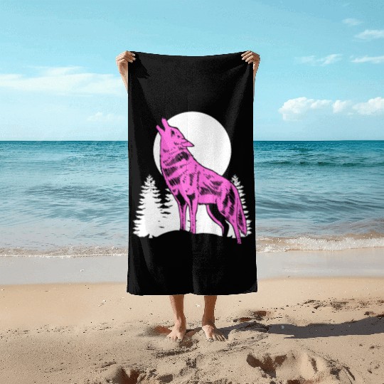 Mountain Wolf Furry Owner Gift Beach Towels