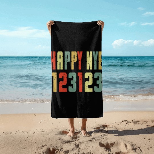 123123 Happy New Year 2024 NYE Beach Towels
