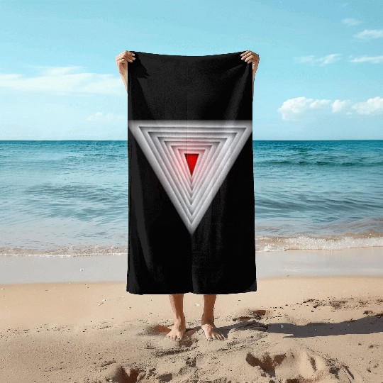 Glowing Red Triangle Beach Towels