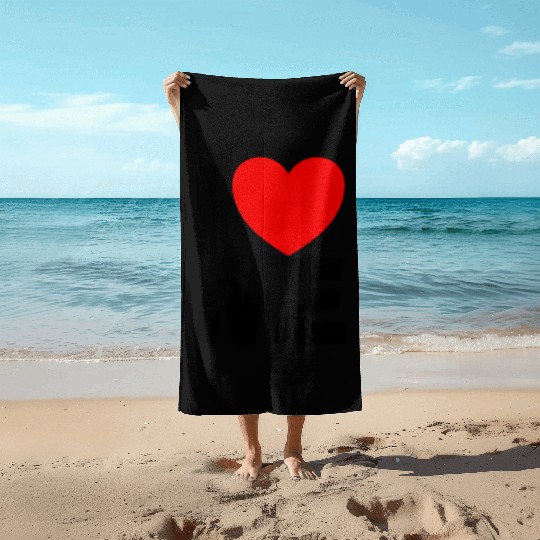 I Love Me Red Heart Self Love Affirmation Beach Towels