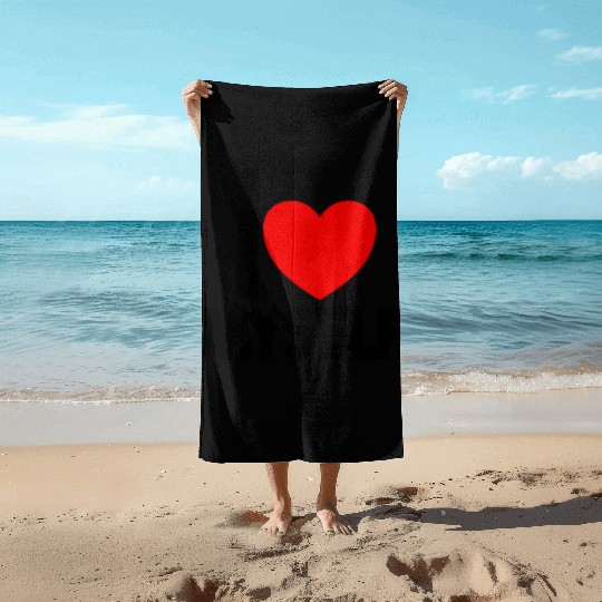 I Love Myself Red Heart Self Love Affirmation Beach Towels