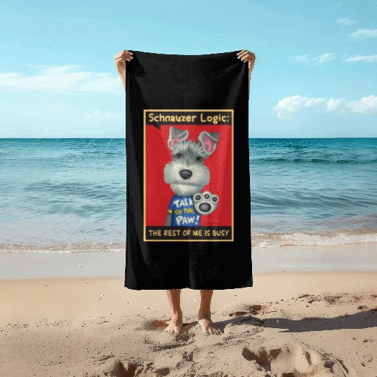 Schnauzer Logic Beach Towels