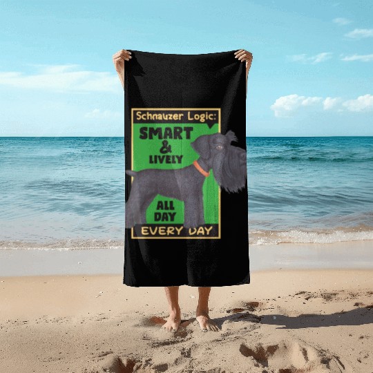 Schnauzer Logic Beach Towels