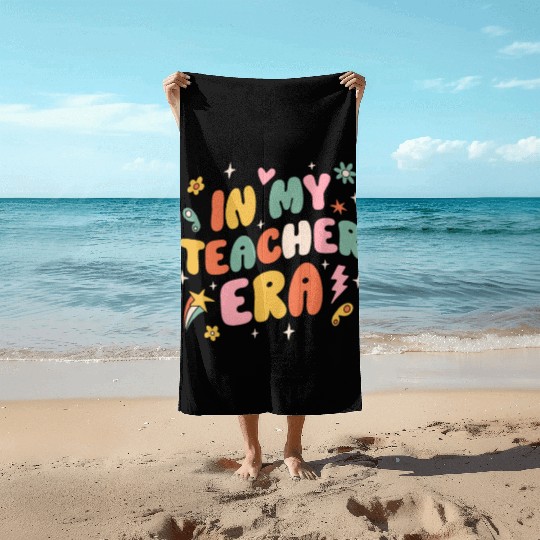 In My Teacher Era Groovy Beach Towels