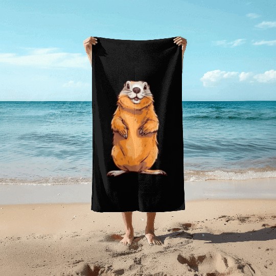 Groundhog Marmot for a Marmot lover groundhog fan Beach Towels