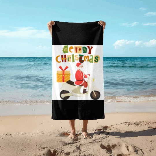 merry christmas Beach Towels