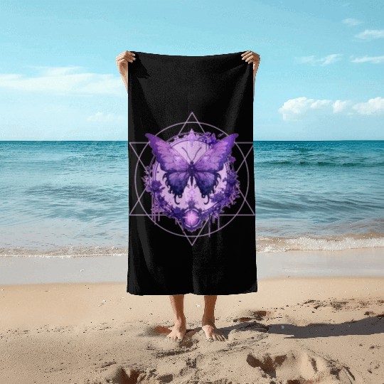 Enchanted Butterfly Witchcraft Fairycore Ethereal Beach Towels