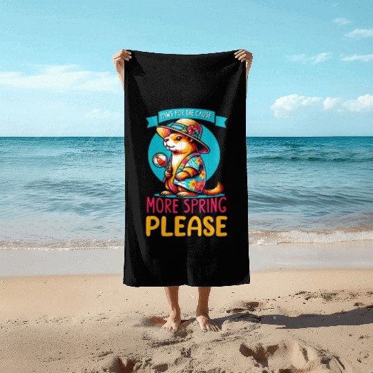 Groundhog Day 2024 Enthusiast February 2nd Beach Towels