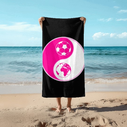 soulofsoccer joyful balance Beach Towels