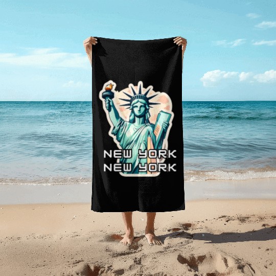 New York - Statue of Liberty Beach Towels