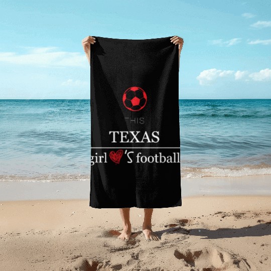This girl texas football Beach Towels