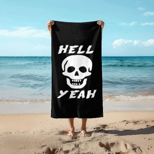 Stone Cold skull hell yeah Beach Towels