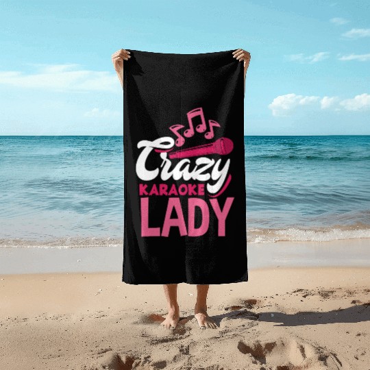 Funny Karaoke Singer Singing Musician Karaoke Gift Beach Towels