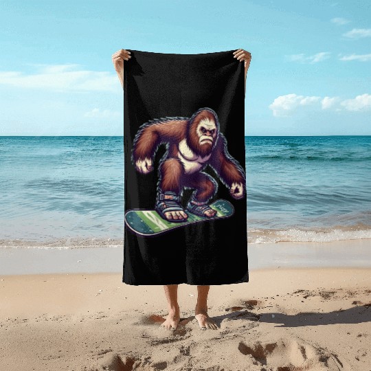 Bigfoot Snowboard Beach Towels