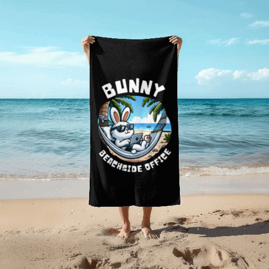 Bunny Beachside Office: Work and Waves Beach Towels