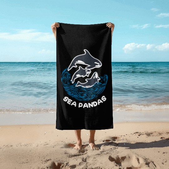 Sea Panda Orca Wild Panda Bamboo Beach Towels
