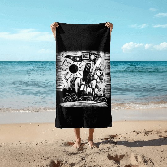 Tarot Death Card Blackcraft Beach Towels