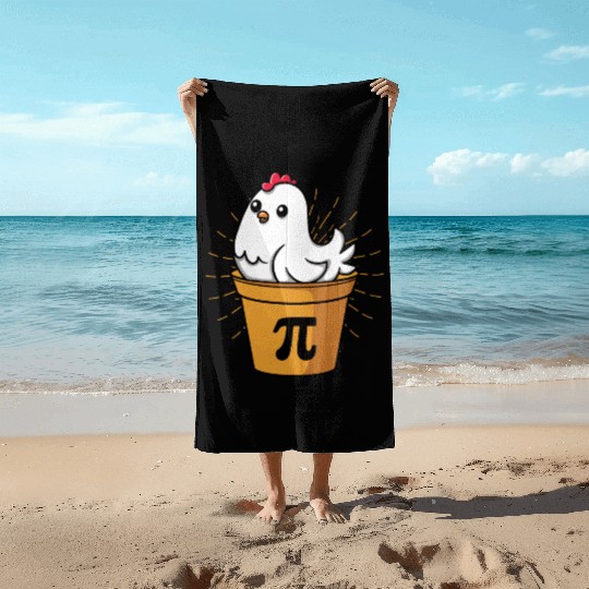 Chicken Pot Pie Funny Pi Day Math Equations Beach Towels