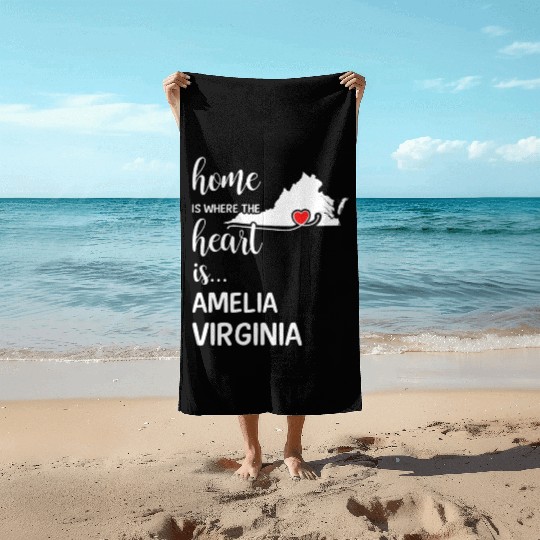 Amelia County Virginia Is Where My Heart Is Gift Beach Towels
