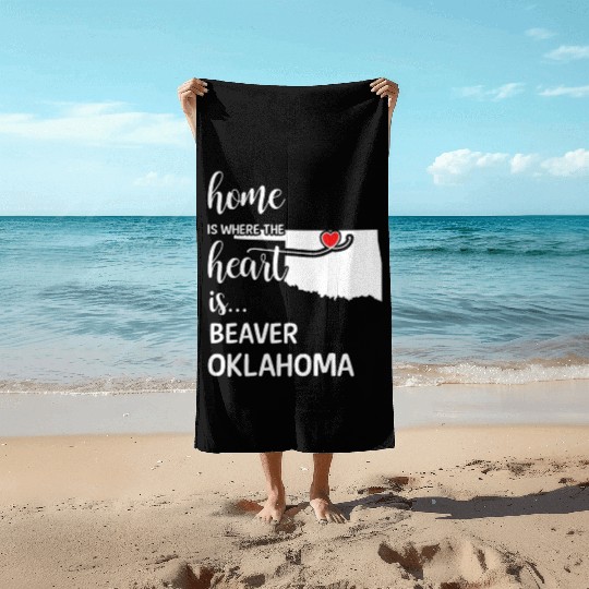 Beaver County Oklahoma Is Where My Heart Is Gift Beach Towels