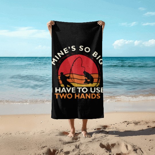 Funny Fishing Mine's Big Use Two Hands Bass Fish Beach Towels