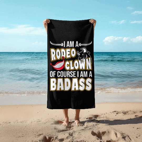 Rodeo Clown | Rodeo Cowboy Western Profession Beach Towels
