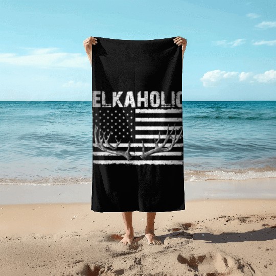Elk Hunting Elkaholic Hunters Beach Towels
