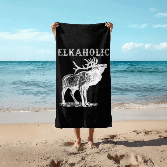 Elk Hunting Elkaholic Hunters Beach Towels
