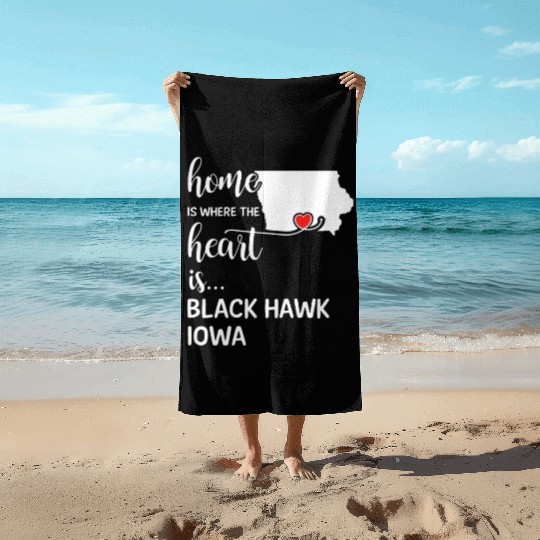 Black Hawk County Iowa Is Where My Heart Is Gift Beach Towels