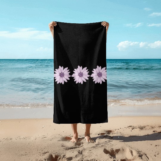 Flowers violet Beach Towels