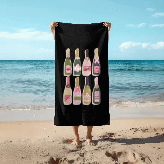Champagne Bottles New Year Eves 2022 Py Beach Towels