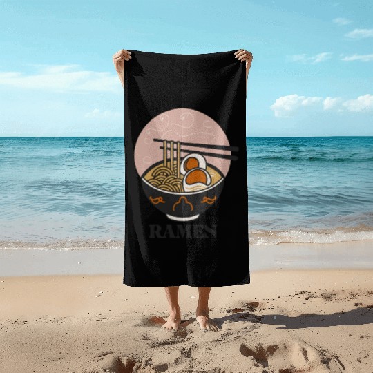 Ramen Noodles Design Beach Towels