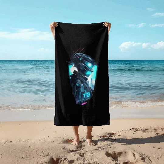 sci fi character v7 Beach Towels