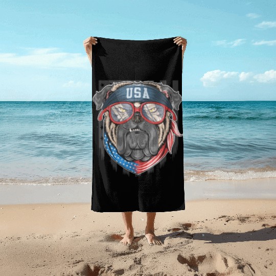 Patriotic Pooch - American Spirit Dog Beach Towels