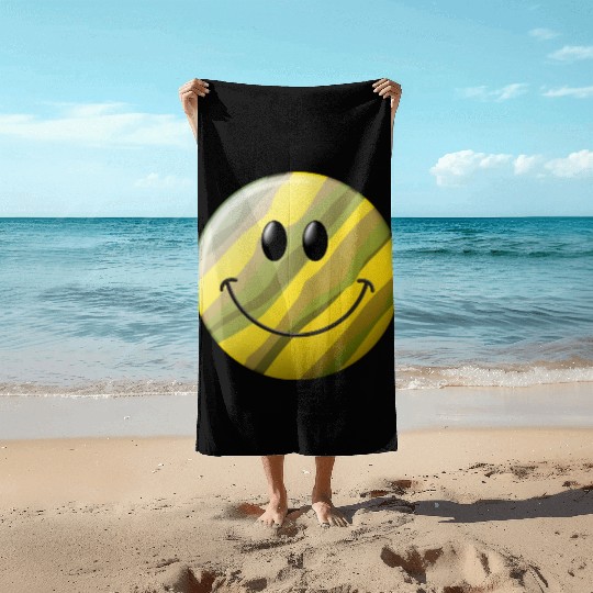 Camo Smiling Happy Face Beach Towels