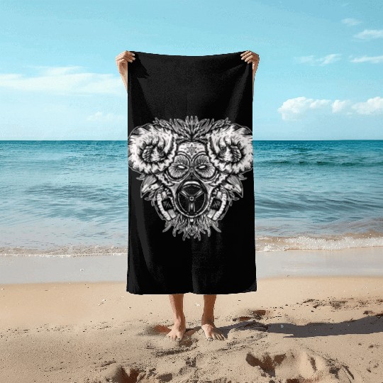 Skull Goat Beast Artwork Beach Towels